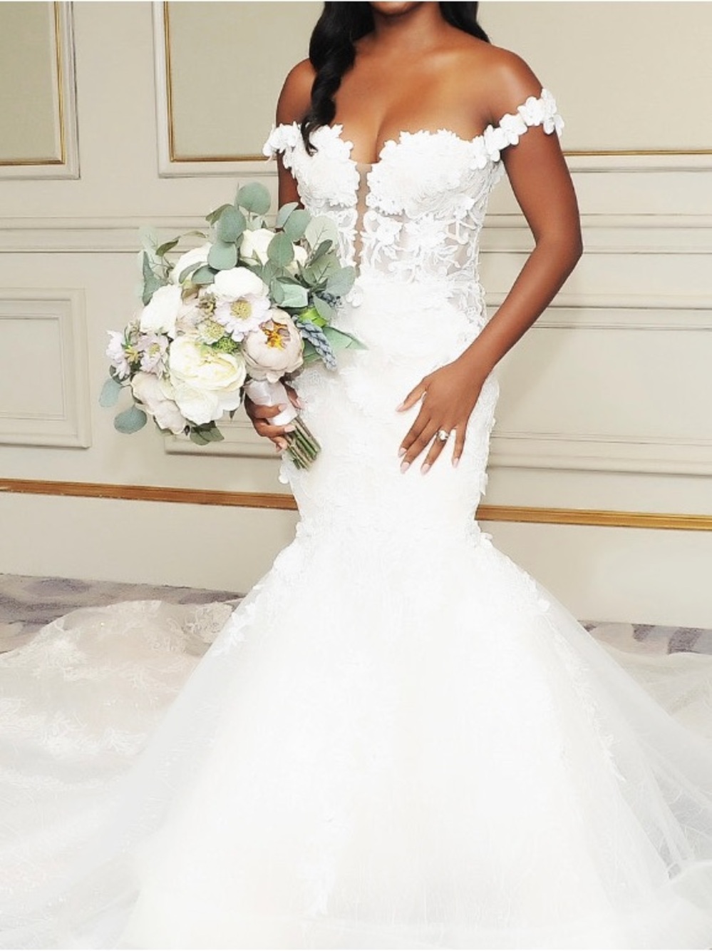 Eve of Milady 1667 Mermaid Wedding Dress Tailored to Fit Size 2-4 Ivory Gown